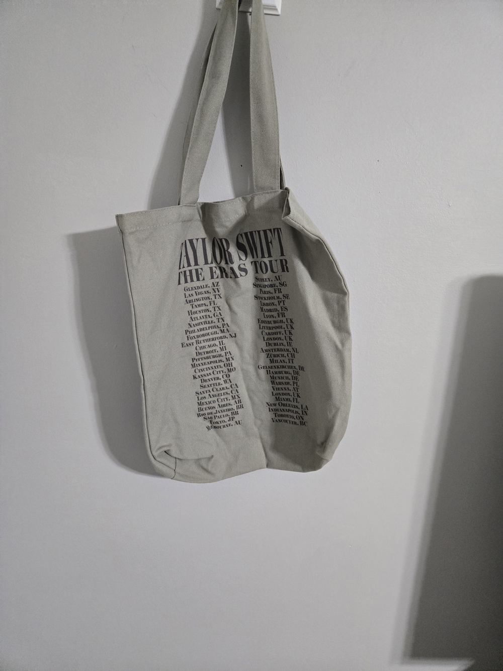 Taylor Swift Canvas Messenger Tote Bag - Light Gray